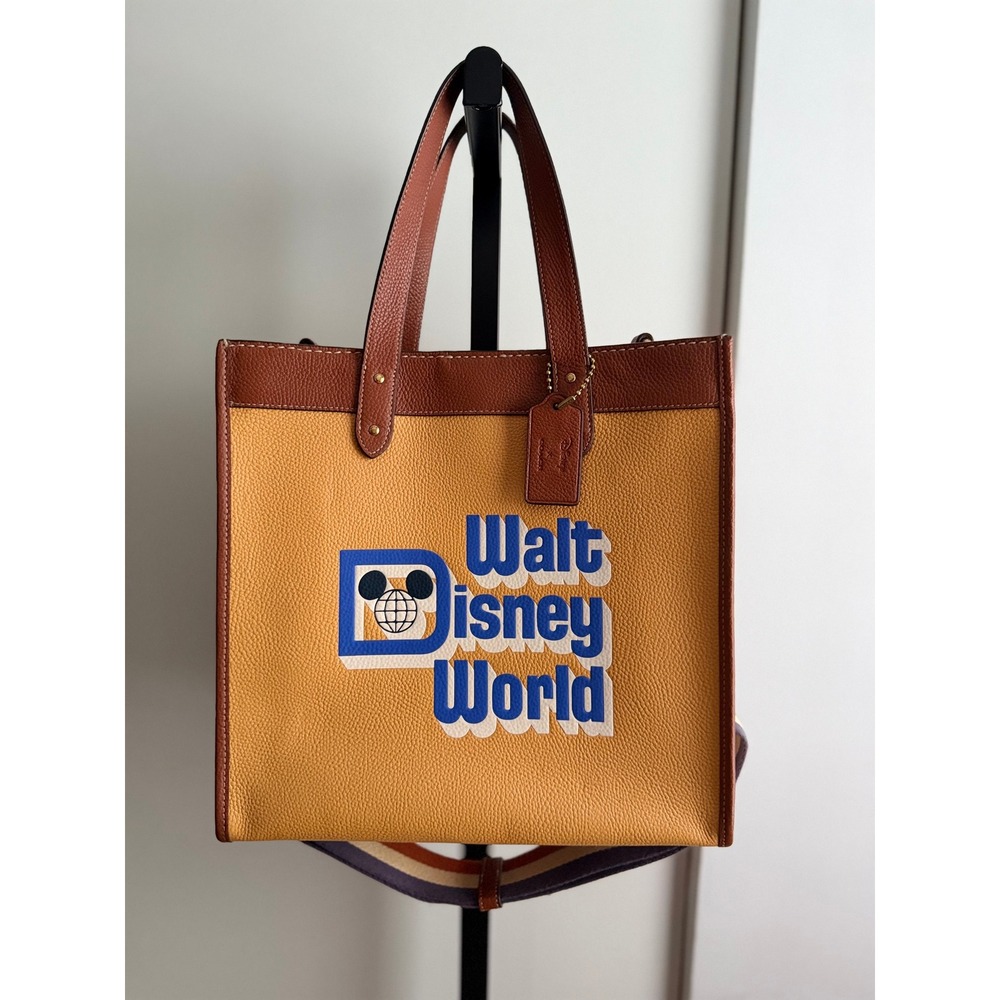 Coach x Disney Field Tote Bag w/ Walt Disney World Motif - Honeycomb Multi